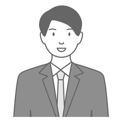 スーツを着た男性が正面を向いているイラスト