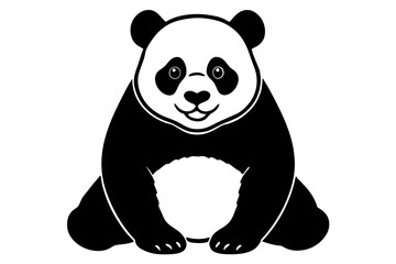 cute panda sitting silhouette vector icon, vector illustration of a panda, panda bear vector, panda bear vector illustration, panda bear vector illustration art, panda bear vector. © Mr Graphics2.0