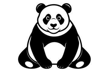 cute panda sitting silhouette vector icon, vector illustration of a panda, panda bear vector, panda bear vector illustration, panda bear vector illustration art, panda bear vector.