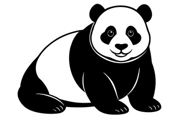 cute panda sitting silhouette vector icon, vector illustration of a panda, panda bear vector, panda bear vector illustration, panda bear vector illustration art, panda bear vector.