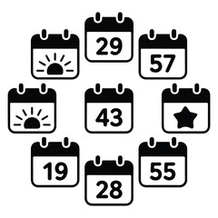 A silhouette Calender icon vector on a white background