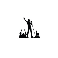 singer silhouette on white background