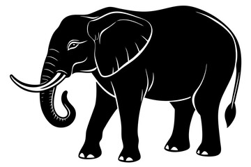 elephant silhouette vector icon, elephant vector illustration , elephant isolated on white background.