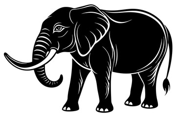 Obraz premium elephant silhouette vector icon, elephant vector illustration , elephant isolated on white background.