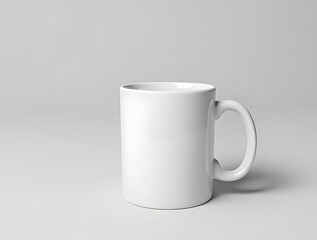 Obraz premium white cup on white background, Minimalist white coffee mug mockup isolated for custom design showcasing