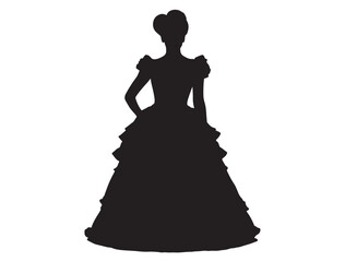BURLESQUE SILHOUETTE WHITE BACKGROUND