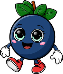 Cute Blueberry Cartoon Character for Kids Stickers, T-Shirt Designs, Posters, Greeting Cards, and Decorations