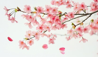 Naklejka premium Delicate pink blossoms in gentle breeze