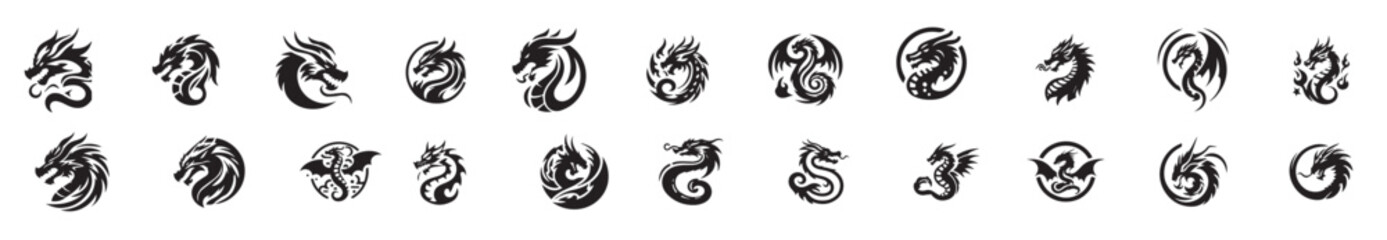 A Dragon vector icon illustration design logo template
