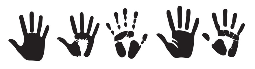Handprint Silhouette Illustration. Hand Palm Silhouette for Logo, Pictogram Apps, Website, and or Graphic Design Element