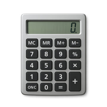 Simple calculator, sleek design with clear display, essential tool for quick calculations, perfect for office or study use. Isolated on white background or PNG