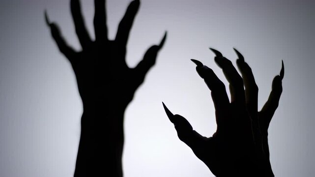 Silhouette of a zombie hand