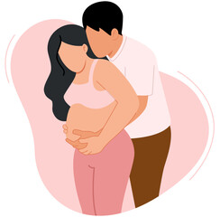 pregnant woman with her husband.
