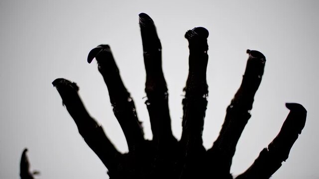 Silhouette of a zombie hand