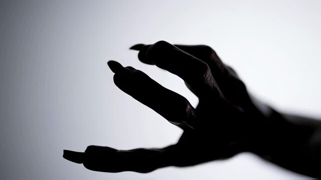 Silhouette of a zombie hand