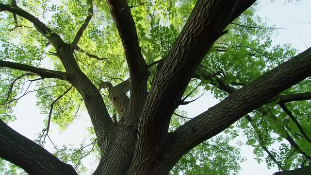 Tree branches from bellow with sunlight nature green environment