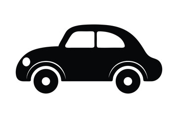 Silhouette art design of an Old-fashioned metal toy car.eps