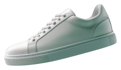 PNG  Sneaker shoe mockup footwear green green background.