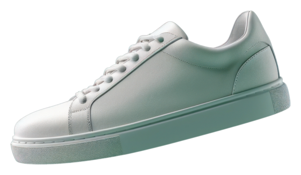PNG  Sneaker shoe mockup footwear green green background.