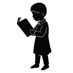 Collection of children silhouettes boys and girls 
vector illustration
