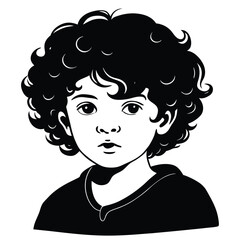 Collection of children silhouettes boys and girls 
vector illustration
