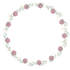 Fototapeta premium Rustic Green Leaf and Flower Wreath