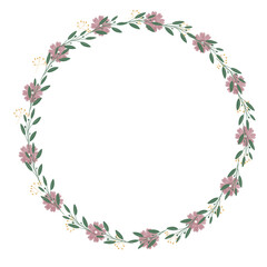 Rustic Green Leaf and Flower Wreath