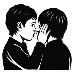 Collection of children silhouettes boys and girls 
vector illustration
