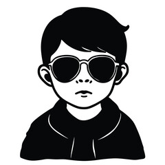 Collection of children silhouettes boys and girls 
vector illustration
