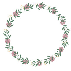 Rustic Green Leaf and Flower Wreath