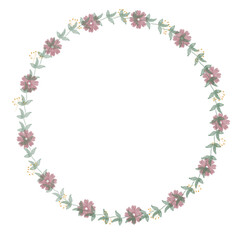 Rustic Green Leaf and Flower Wreath