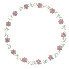 Rustic Green Leaf and Flower Wreath