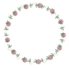 Rustic Green Leaf and Flower Wreath
