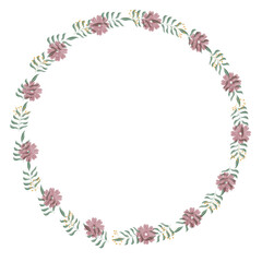 Rustic Green Leaf and Flower Wreath