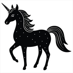 Unicorn silhouette vector illustration