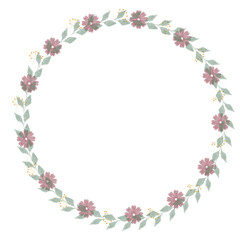 Rustic Green Leaf and Flower Wreath