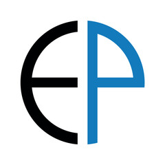 ep letter logo design, vector illustration.	
