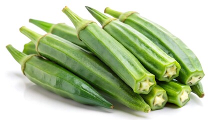 Fototapeta premium Okra abelmoschus esculentus isolated on white background
