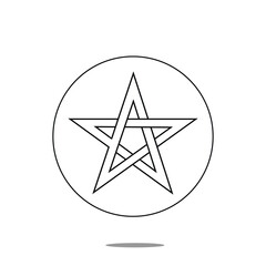 Pentagram Symbol. isolated on white and black background. pentagram logo. EPS 10  .Vector Illustration . 