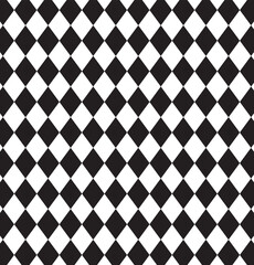 Grunge black and white harlequin pattern with vintage texture, Seamless harlequin pattern-black and white eps 10