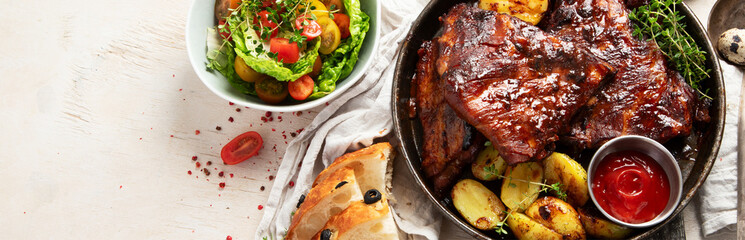 Roasted Pork Ribs. Delicious barbecued ribs.