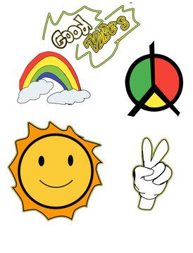 Good bibes rainbow peace and sun