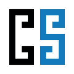 es Logo style shape vector design.	
