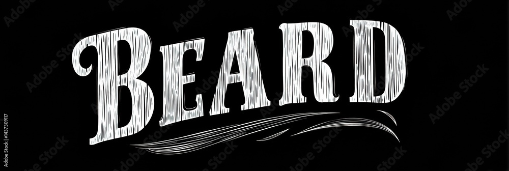 Aufkleber creative typography design showcasing the word beard shaped like an actual beard in a stylish manner