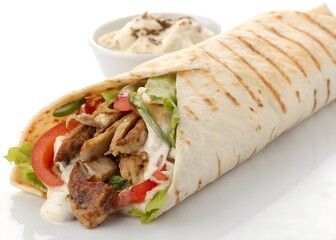 Shawarma isolated on white background