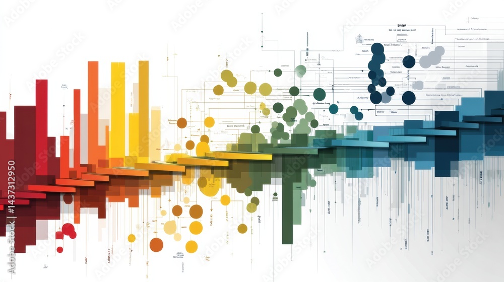 Aufkleber Visual Representation of Data Progression Showcasing Timeline Evolution and Growth Metrics Through a Bar Chart