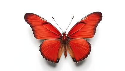 Obraz premium Vibrant red butterfly display natural habitat macro photography bright environment close-up nature's beauty