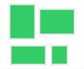 blank postage stamps on transparent background