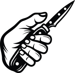 Hand holding a knife silhouette graphics resource, resource line art vector illustration, resource  vector icon design