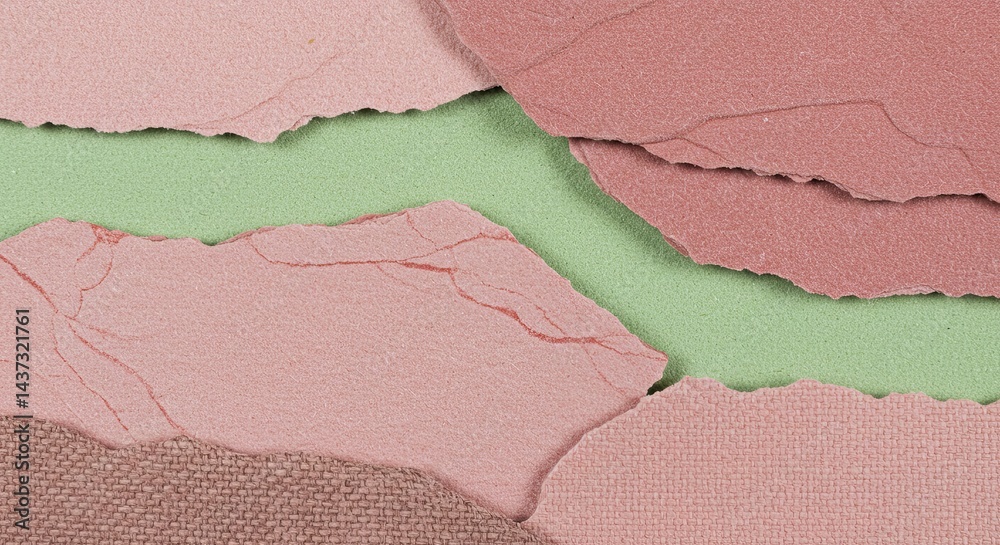 Poster a pink and green background with a pink and green object in the middle